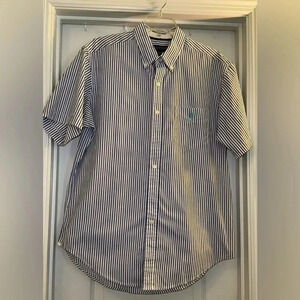 U. S. Polo Assn. Blue & White Stripped Short Sleeve Shirt